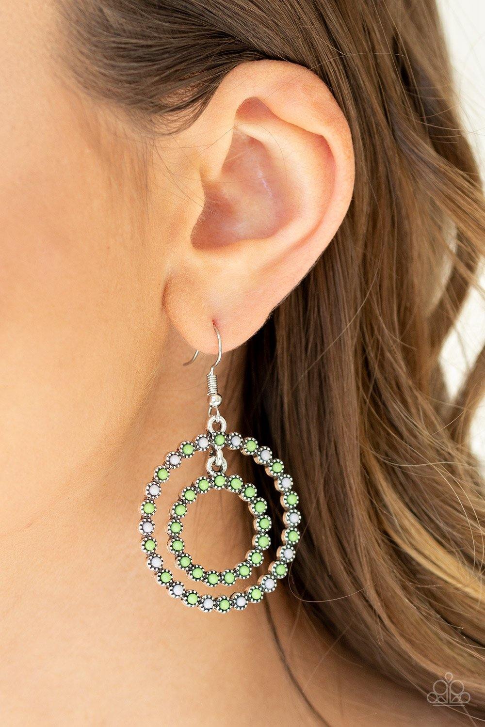 Vibrant Venture - Green Earrings - Paparazzi Accessories - Sassysblingandthings