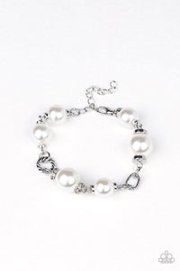 Boardroom Baller - White Bracelet - Paparazzi Accessories - Sassysblingandthings