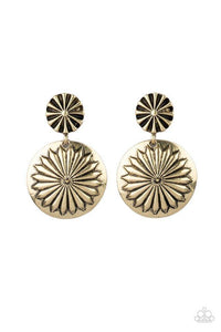 Fierce Florals - Brass Post Earrings - Paparazzi Accessories - Sassysblingandthings