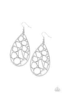 Reshaped Radiance - Silver Earrings - Paparazzi Accessories - Sassysblingandthings