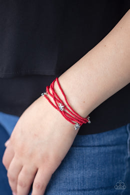 Pretty Patriotic - Red Bracelet - Paparazzi Accessories