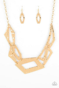 Break The Mold - Gold Necklace - Paparazzi Accessories - Sassysblingandthings