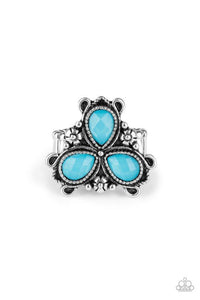 Ambrosial Garden - Blue Ring - Paparazzi Accessories - Sassysblingandthings