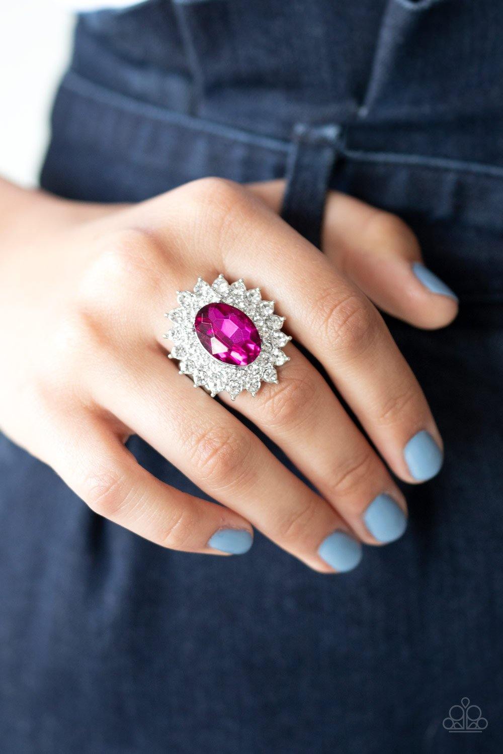 Secret Garden Glow - Pink Ring - Paparazzi Accessories - Sassysblingandthings