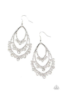 Break Out In TIERS - White Earrings - Paparazzi Accessories - Sassysblingandthings