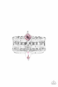 Triple Throne Twinkle - Pink Ring - Paparazzi Accessories - Sassysblingandthings
