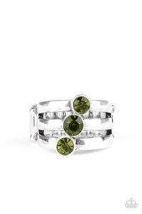 Triple The Twinkle - Green Ring - Paparazzi Accessories - Sassysblingandthings