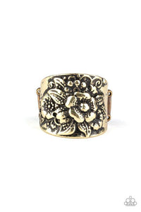 Tropical Bloom - Brass Ring - Paparazzi Accessories - Sassysblingandthings
