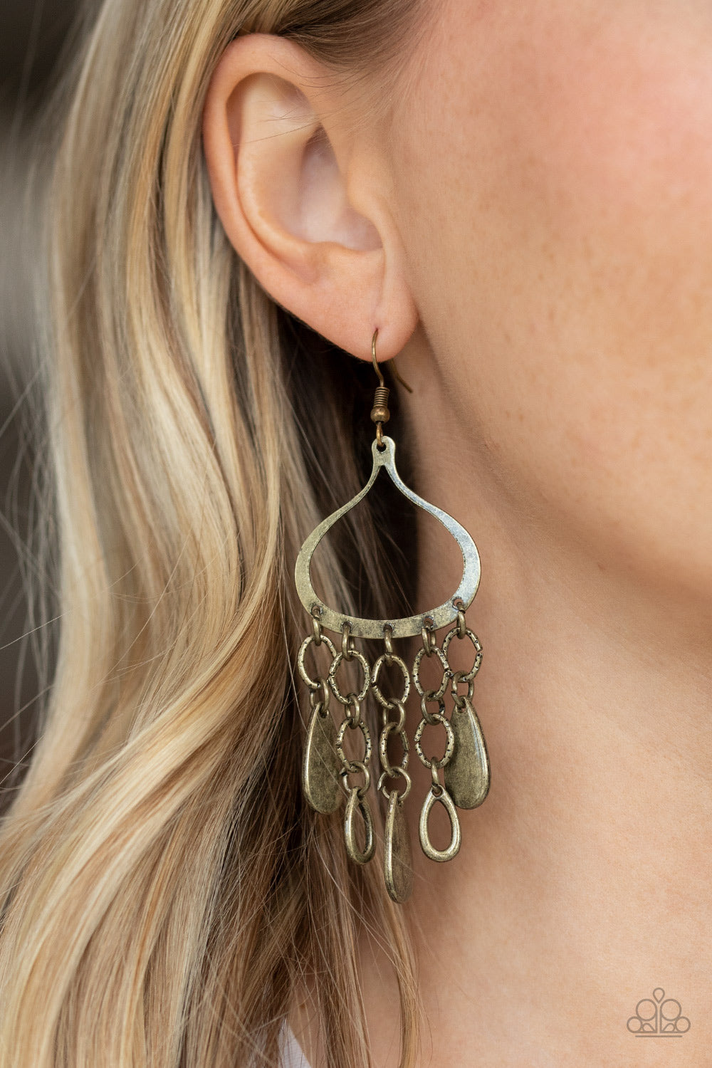 Lure Away - Brass Earrings - Paparazzi Accessories