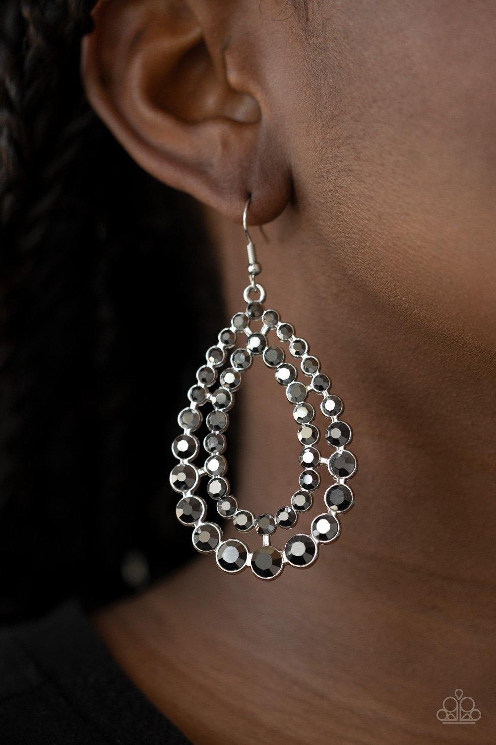 Glacial Glaze - Silver Earrings - Paparazzi Accessories - Sassysblingandthings