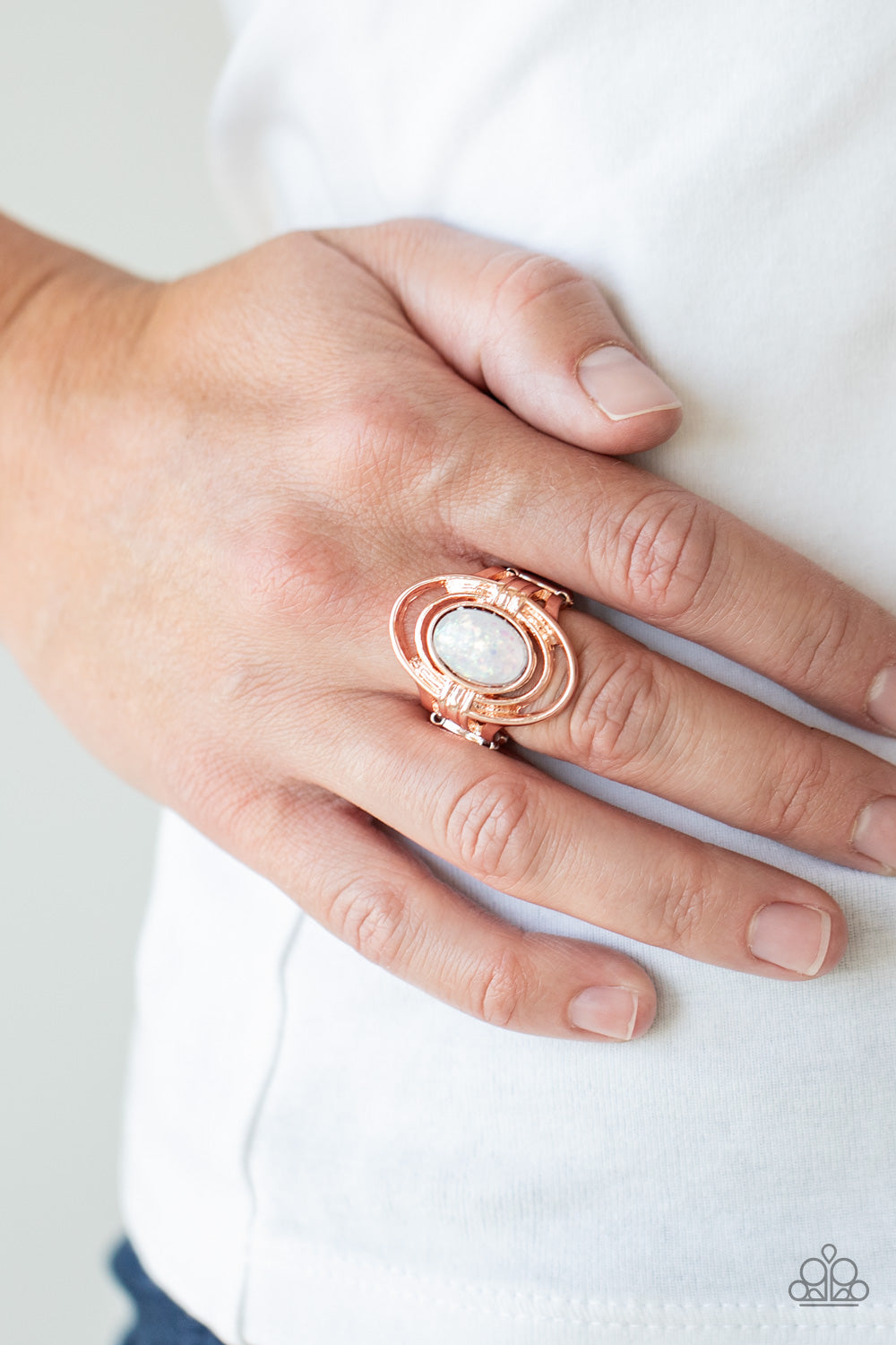 Peacefully Pristine - Rose Gold Ring - Paparazzi Accessories