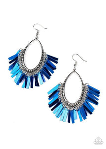 Fine-Tuned Machine - Blue Earrings - Paparazzi Accessories - Sassysblingandthings