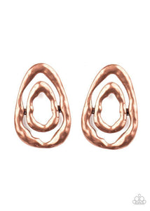 Ancient Ruins - Copper Post Earrings - Paparazzi Accessories - Sassysblingandthings