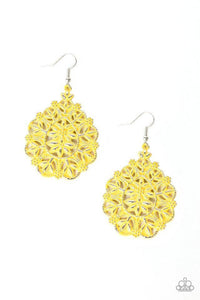 Floral Affair - Yellow Earrings - Paparazzi Accessories - Sassysblingandthings