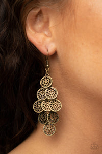 Blushing Blooms - Brass Earrings - Paparazzi Accessories