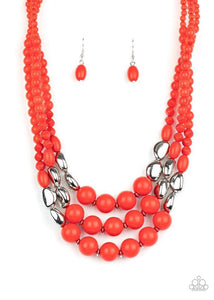 Flamingo Flamboyance - Red Necklace - Paparazzi Accessories - Sassysblingandthings
