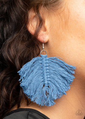 Macrame Mamba - Blue Earrings - Paparazzi Accessories