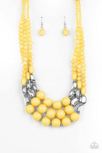 Flamingo Flamboyance - Yellow Necklace - Paparazzi Accessories - Sassysblingandthings