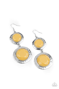 Thrift Shop Stop - Yellow Earrings - Paparazzi Accessories - Sassysblingandthings