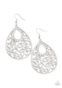Seize The Stage - White Earrings - Paparazzi Accessories - Sassysblingandthings