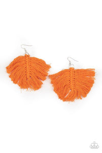 Macrame Mamba - Orange Earrings - Paparazzi Accessories - Sassysblingandthings