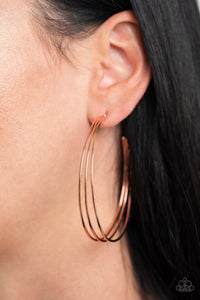 Rimmed Radiance - Copper Earrings - Paparazzi Accessories
