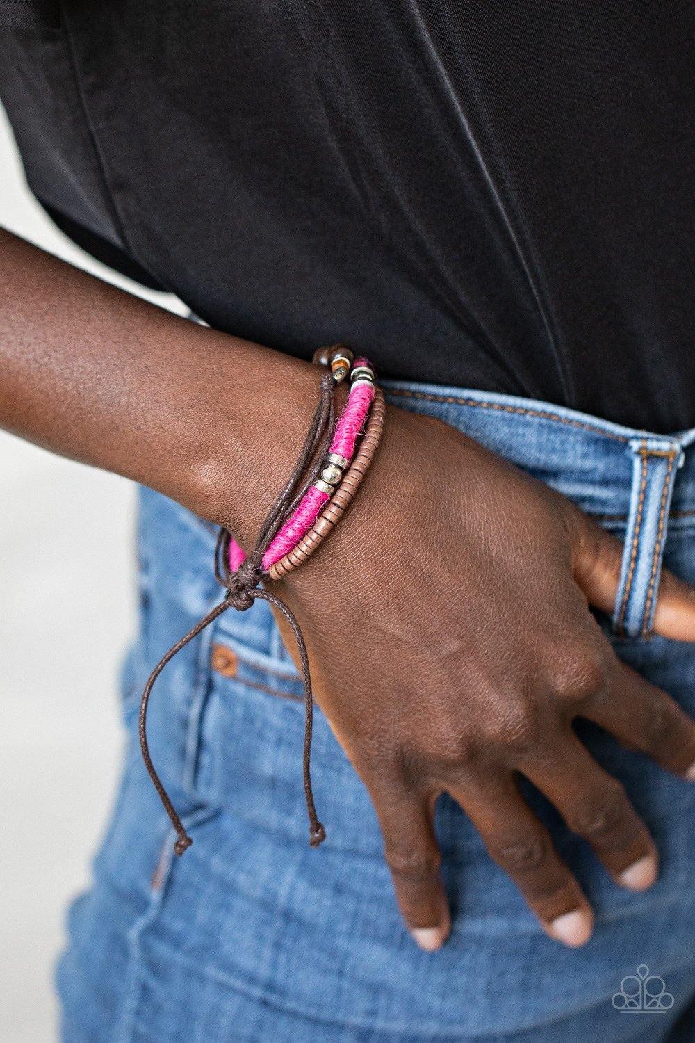 Totally Tiki - Pink Bracelet - Paparazzi Accessories - Sassysblingandthings