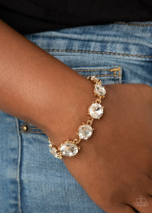 Cant Believe My ICE - Gold Bracelet - Paparazzi Accessories