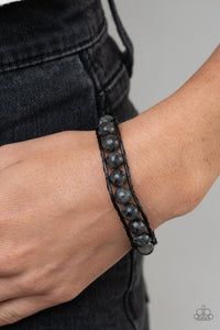 Homespun Stones  - Black Bracelet - Paparazzi Accessories