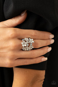 Blooming Banquet - White Ring - Paparazzi Accessories