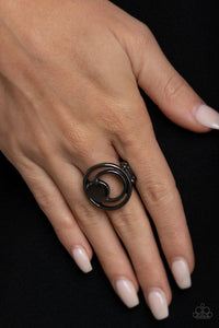 Edgy Eclipse - Black Ring - Paparazzi Accessories - Sassysblingandthings