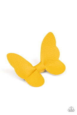 Butterfly Oasis - Yellow Hair Clip - Paparazzi Accessories