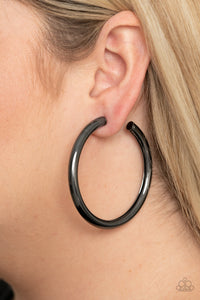Curve Ball - Black Earrings - Paparazzi Accessories