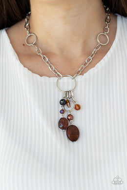 Lay Down Your CHARMS - Brown Necklace - Paparazzi Accessories