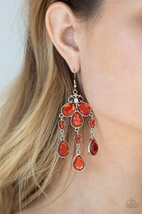 Clear The HEIR - Orange Earrings - Paparazzi Accessories