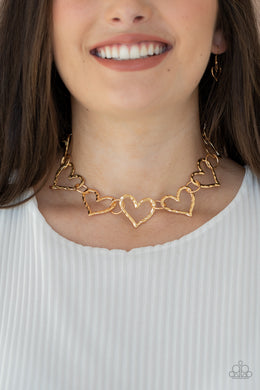 Vintagely Valentine - Gold Necklace - Paparazzi Accessories