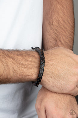 Homespun Comfort - Black Bracelet - Paparazzi Accessories