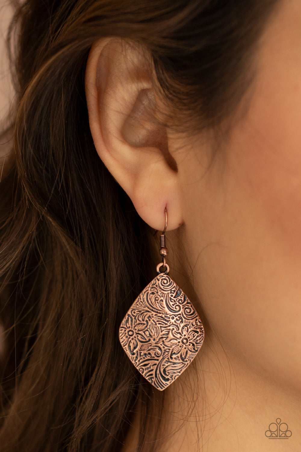Flauntable Florals - Copper Earrings - Paparazzi Accessories