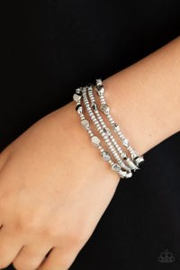 Fashionably Faceted - Silver Bracelet - Paparazzi Accessories