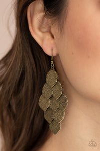Loud and Leafy - Brass Earrings - Paparazzi Accessories
