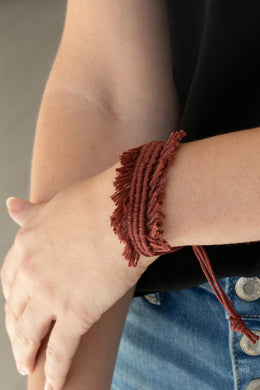 Make Yourself at HOMESPUN - Brown Bracelet - Paparazzi Accessories