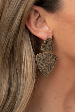 PRIMAL Factors - Brass Post Earrings - Paparazzi Accessories