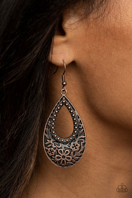 Organically Opulent - Copper Earrings - Paparazzi Accessories