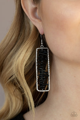 Dont QUARRY, Be Happy - Black Earrings - Paparazzi Accessories