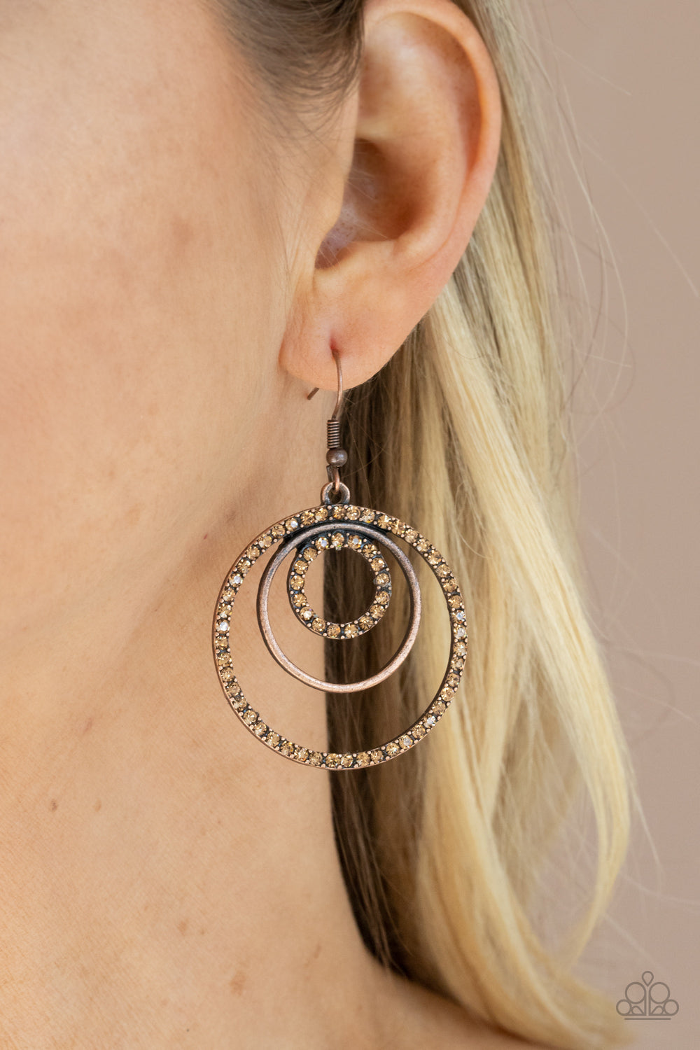 Bodaciously Bubbly - Copper Earrings - Paparazzi Accessories