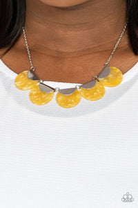 Mermaid Oasis - Yellow Necklace - Paparazzi Accessories