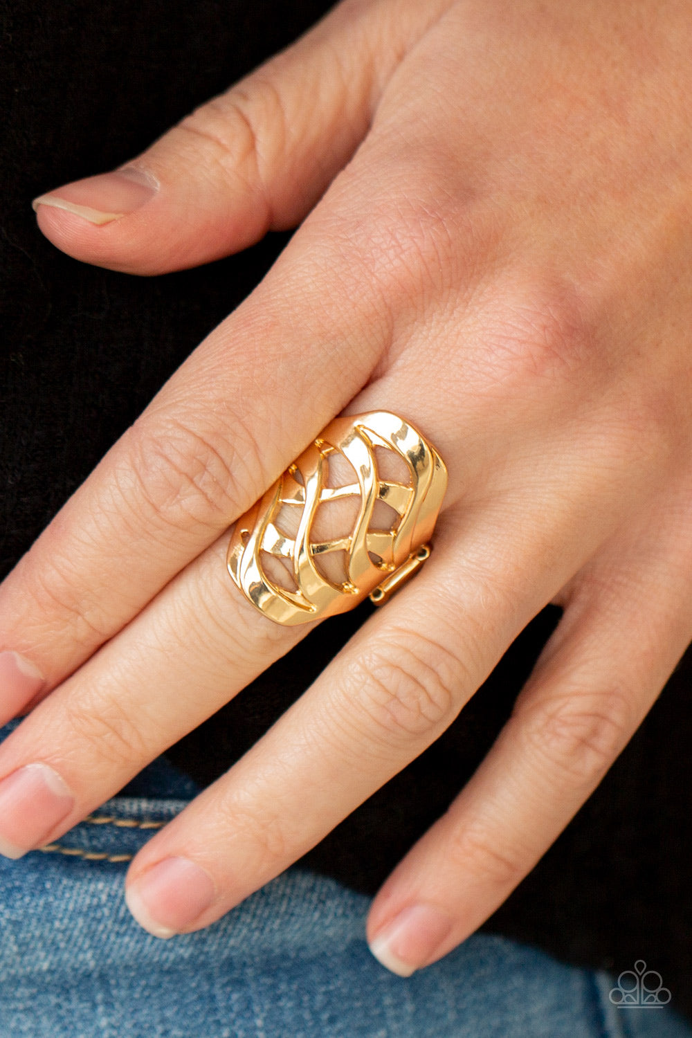 Open Fire - Gold Ring - Paparazzi Accessories