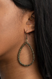Standout Sparkle - Brass Earrings - Paparazzi Accessories