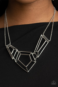 3-D Drama - Silver Necklace - Paparazzi Accessories