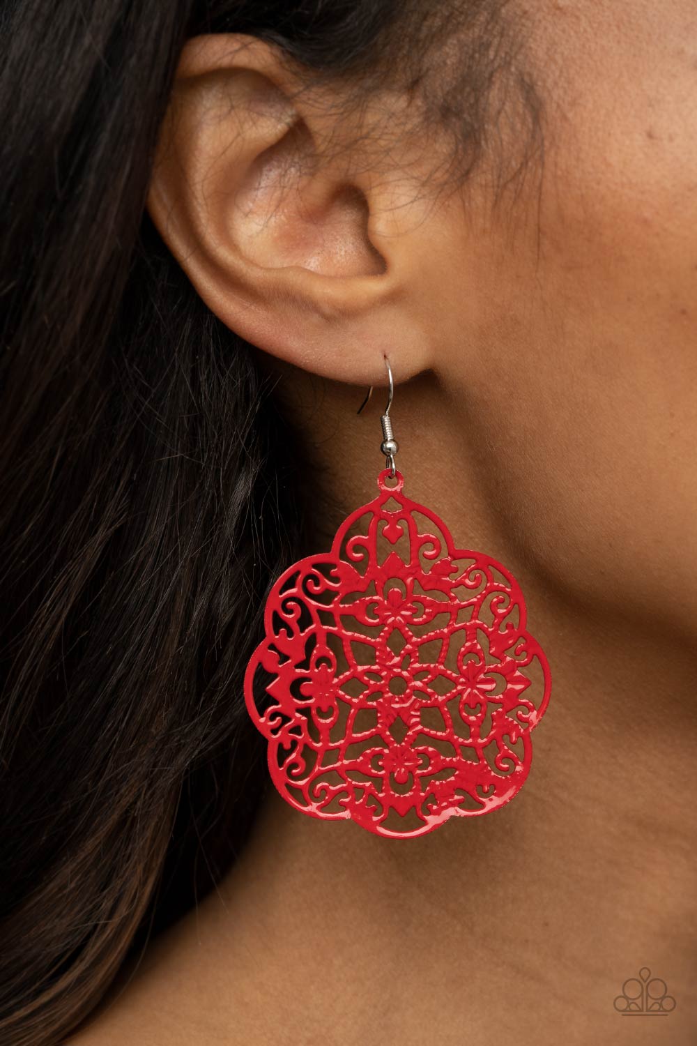 Mediterranean Eden - Red Earrings - Paparazzi Accessories